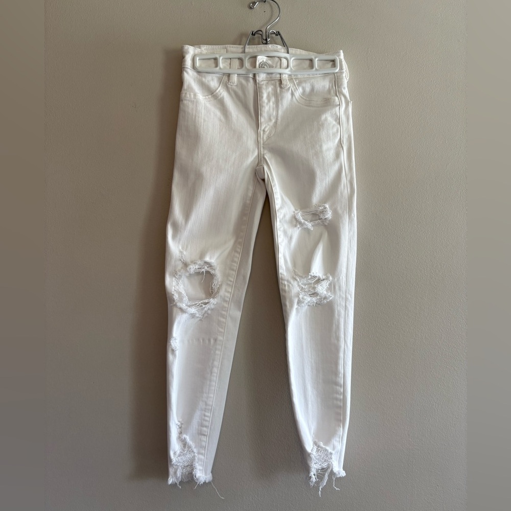 American Eagle Next Level Stretch Hi Rise Women’s White Jeans Jegging 00